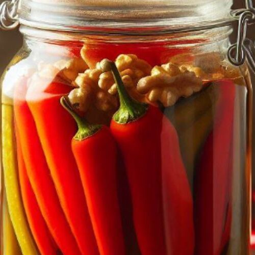 encurtido pimiento nuez receta facil